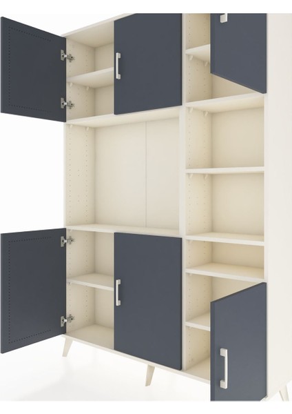 Arges Dolap 10 Raflı 6 Kapaklı 132X30X195 Aytaşı-Antrasit/aytaşı fırsatları