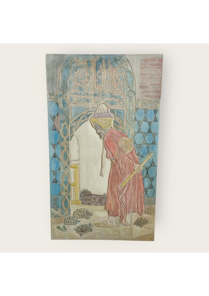 Çamağacından El Oyması Kaplumbağa Terbiyecisi Tablosu fırsatları