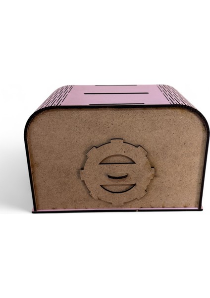 Kişiye Özel Isme Özel Ahşap Kumbara – Hediye & Para Biriktirme Kutusu - Pembe