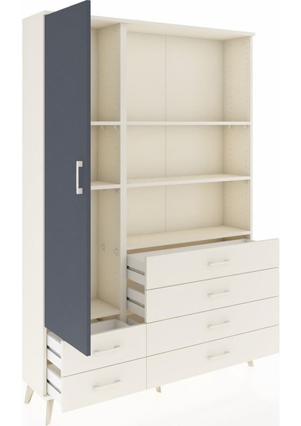 Arges Dolap 7 Raflı 6 Çekmeceli Tek Kapaklı 132X30X195 Aytaşı-Antrasit/aytaşı indirimleri