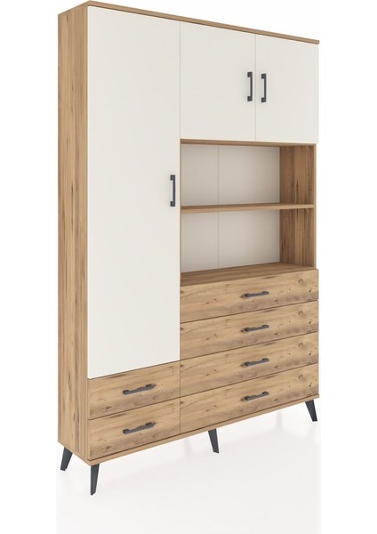 Arges Dolap 8 Raflı 6 Çekmeceli 3 Kapaklı 132X30X195 Çam-Aytaşı/çam fiyatları