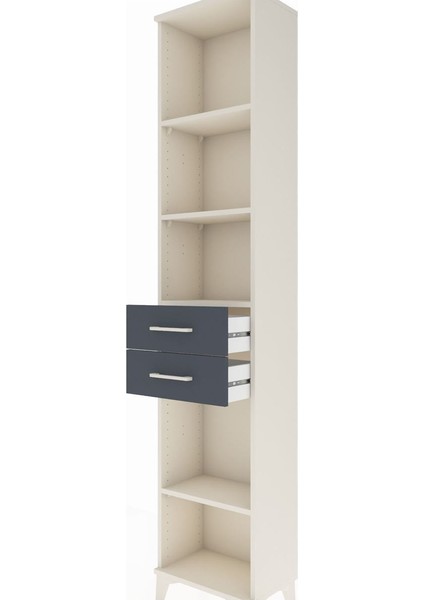 Arges Dolap 4 Raflı 3 Çekmeceli 44X30X221 Aytaşı-Antrasit indirimleri