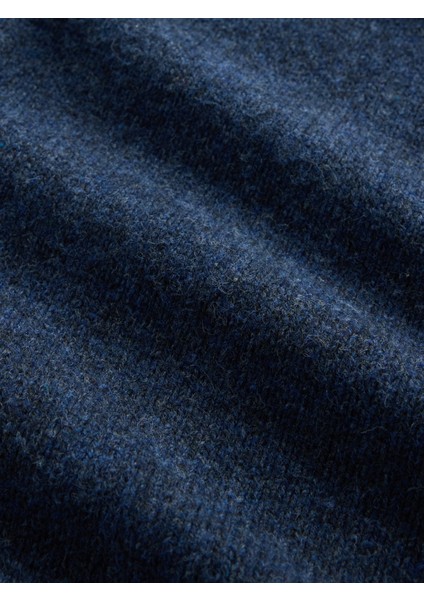 Erkek Mavi Merino Yünü Karışımlı Hırka Kazak modelleri