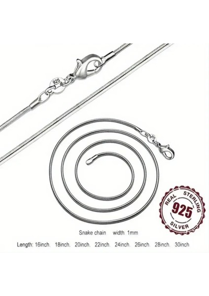 Loft Düz Unisex 925 Ayar Gümüş Yılan Zincir Kolye fiyatları