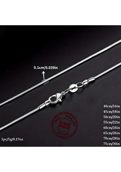 Loft Düz Unisex 925 Ayar Gümüş Yılan Zincir Kolye fırsatları