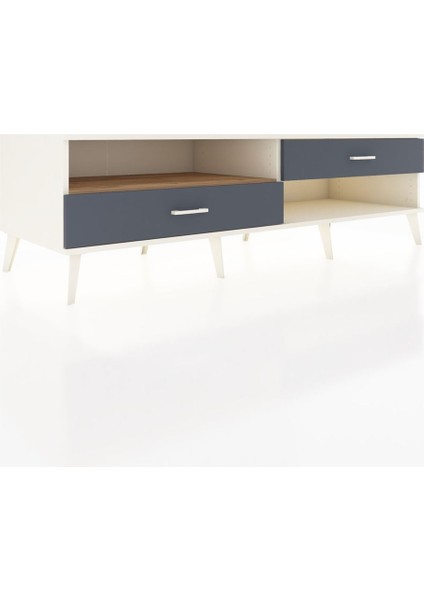 Kronos Tv Ünitesi Tek Raflı 2 Çekmeceli 176X59X51 Aytaşı-Çam/antrasit fiyatları