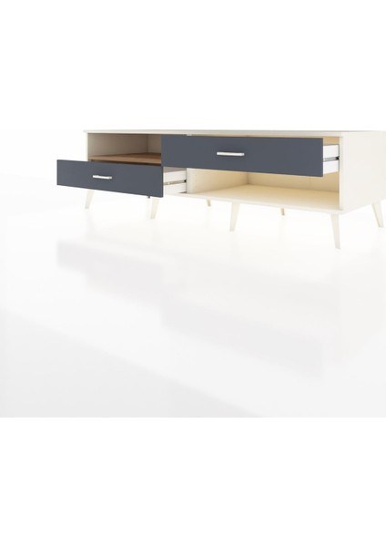 Kronos Tv Ünitesi Tek Raflı 2 Çekmeceli 176X59X51 Aytaşı-Çam/antrasit modelleri