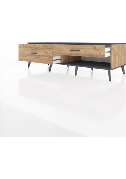 Kronos Tv Ünitesi 2 Çekmeceli 176X59X51 Çam-Antrasit/çam modelleri