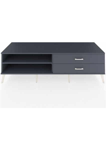 Kronos Tv Ünitesi Tek Raflı 2 Çekmeceli 176X59X51 Antrasit-Antrasit/antrasit