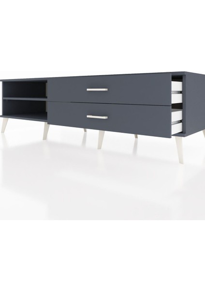 Kronos Tv Ünitesi Tek Raflı 2 Çekmeceli 176X59X51 Antrasit-Antrasit/antrasit fırsatları