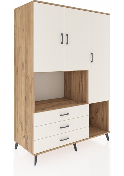 Kronos Dolap 6 Raflı 3 Çekmeceli 3 Kapaklı 132X59X195 Çam-Aytaşı/aytaşı fiyatları