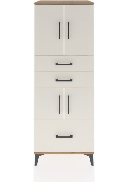 Hyperion Dolap 3 Raflı 3 Çekmeceli 4 Kapaklı 60X44X163 Çam-Aytaşı