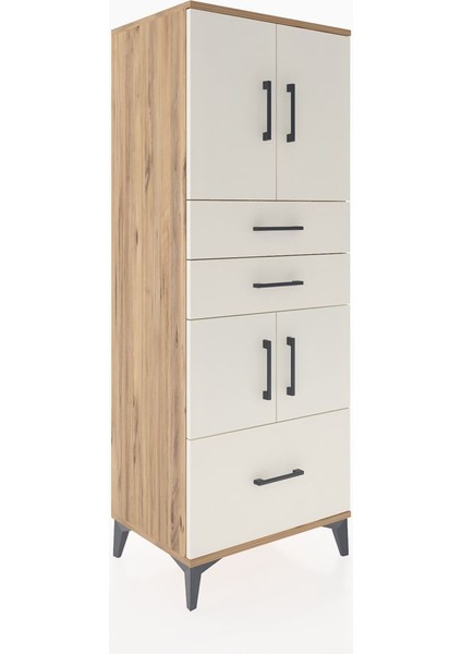 Hyperion Dolap 3 Raflı 3 Çekmeceli 4 Kapaklı 60X44X163 Çam-Aytaşı fiyatları