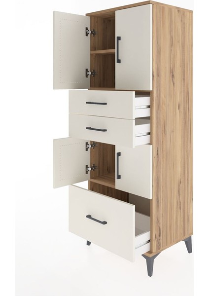 Hyperion Dolap 3 Raflı 3 Çekmeceli 4 Kapaklı 60X44X163 Çam-Aytaşı fırsatları