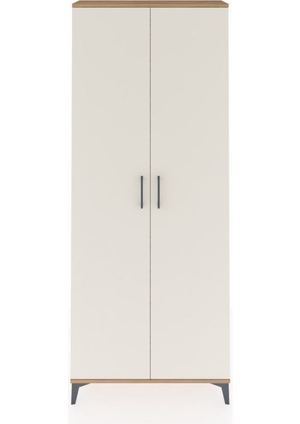Arges Dolap 2 Raflı 2 Kapaklı Tek Askılı 88X30X221 Çam-Aytaşı