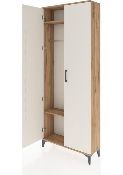 Arges Dolap 2 Raflı 2 Kapaklı Tek Askılı 88X30X221 Çam-Aytaşı fırsatları