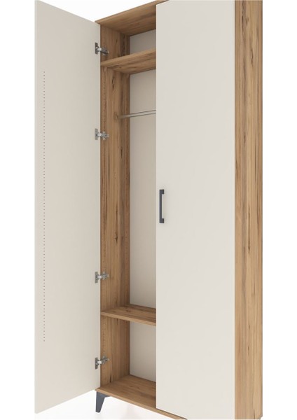 Arges Dolap 2 Raflı 2 Kapaklı Tek Askılı 88X30X221 Çam-Aytaşı indirimleri