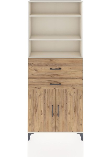 Arges Dolap 4 Raflı 2 Çekmeceli 2 Kapaklı 88X30X221 Aytaşı-Çam