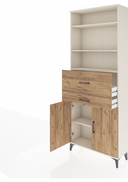 Arges Dolap 4 Raflı 2 Çekmeceli 2 Kapaklı 88X30X221 Aytaşı-Çam fırsatları