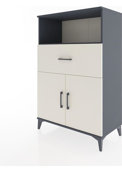 Hyperion Dolap 2 Raflı Tek Çekmeceli 2 Kapaklı 88X44X134 Antrasit-Aytaşı modelleri