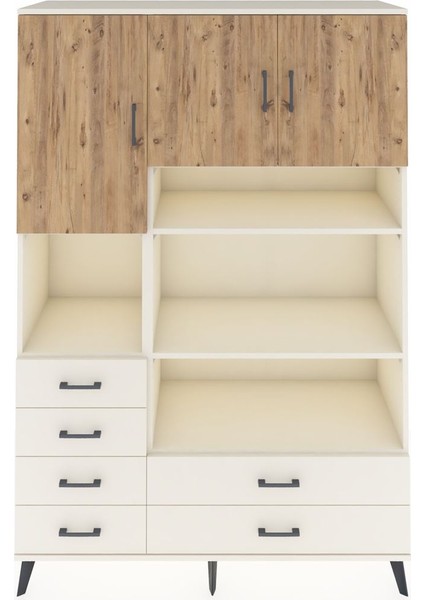 Hyperion Dolap 9 Raflı 6 Çekmeceli 3 Kapaklı 132X44X195 Aytaşı-Çam/aytaşı