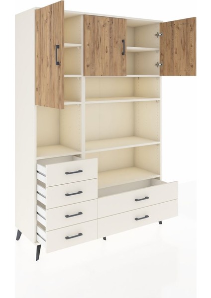 Hyperion Dolap 9 Raflı 6 Çekmeceli 3 Kapaklı 132X44X195 Aytaşı-Çam/aytaşı indirimleri