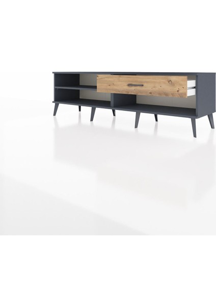 Hyperion Tv Ünitesi Tek Raflı Tek Çekmeceli 176X44X51 Antrasit-Antrasit/çam modelleri