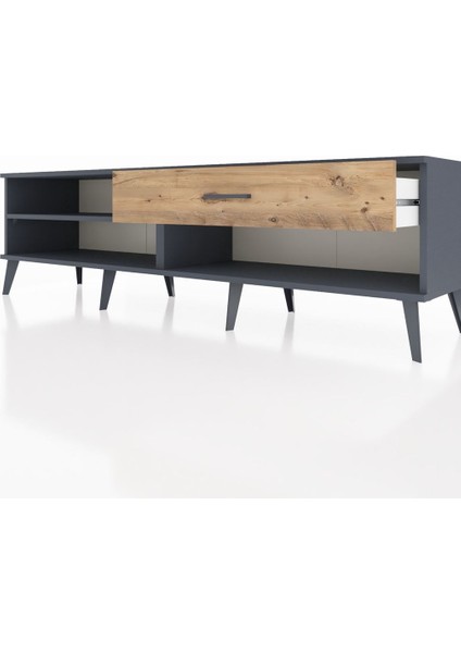 Hyperion Tv Ünitesi Tek Raflı Tek Çekmeceli 176X44X51 Antrasit-Antrasit/çam fırsatları