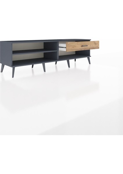 Hyperion Tv Ünitesi Tek Raflı Tek Çekmeceli 176X44X51 Antrasit-Antrasit/çam indirimleri