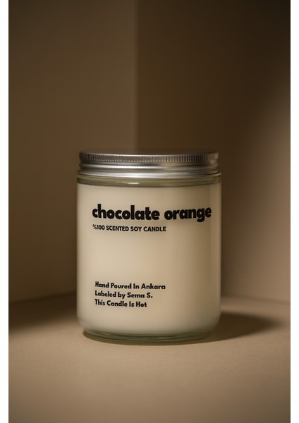 : Chocolate Orange : Cam Kavanozda Kokulu %100 Soya Mum (Çikolata, Narenciye, Bitter Esansı) fiyatları