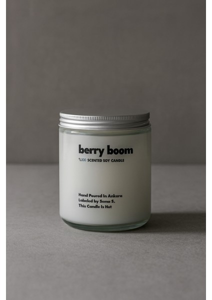 : Berry Boom : Cam Kavanozda Kokulu %100 Soya Mum (Berry, Kiraz, Peyoni Çiçeği, Beyaz Karamel) modelleri