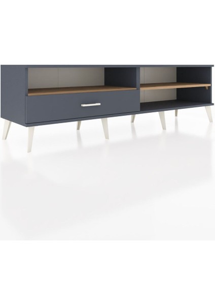 Hyperion Tv Ünitesi 2 Raflı Tek Çekmeceli 176X44X51 Antrasit-Çam/antrasit fiyatları