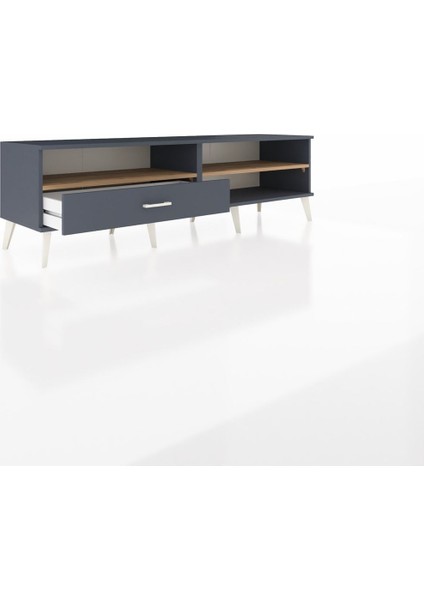 Hyperion Tv Ünitesi 2 Raflı Tek Çekmeceli 176X44X51 Antrasit-Çam/antrasit indirimleri