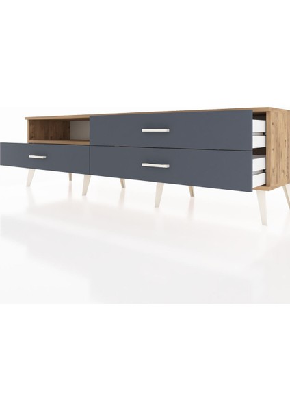 Hyperion Tv Ünitesi Tek Raflı 3 Çekmeceli 176X44X51 Çam-Çam/antrasit fırsatları