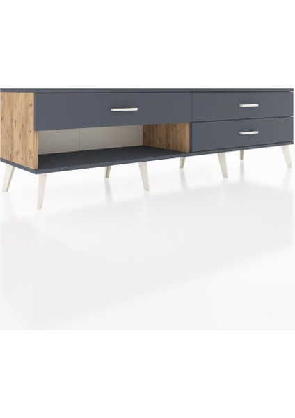 Hyperion Tv Ünitesi 3 Çekmeceli 176X44X51 Çam-Antrasit/antrasit fiyatları