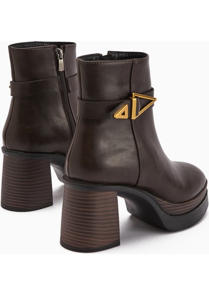 Hilda Kahve Toka Detaylı Platform Topuklu Kadın Bot indirimleri