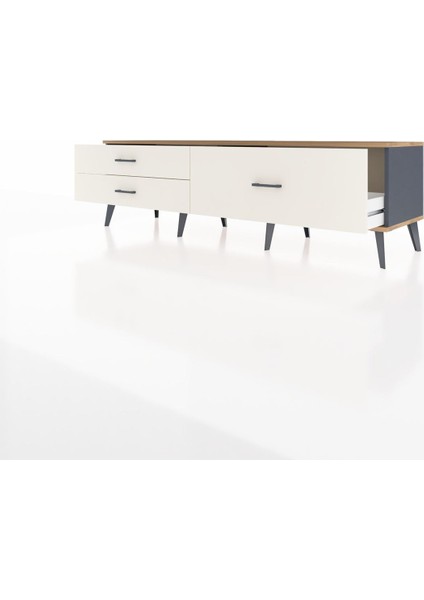 Hyperion Tv Ünitesi 3 Çekmeceli 176X44X51 Antrasit-Çam/aytaşı modelleri