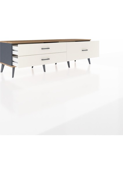 Hyperion Tv Ünitesi 3 Çekmeceli 176X44X51 Antrasit-Çam/aytaşı indirimleri