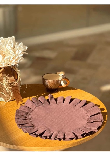 2'li Kahverengi Keten Pileli Amerikan Servisi Supla modelleri