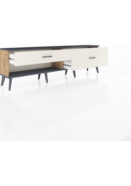 Arges Tv Ünitesi 2 Çekmeceli 176X30X51 Çam-Antrasit/aytaşı indirimleri