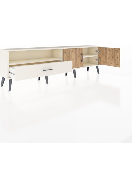 Arges Tv Ünitesi 2 Raflı Tek Çekmeceli 2 Kapaklı 176X30X51 Aytaşı-Çam/aytaşı indirimleri