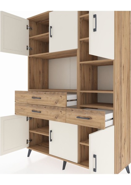 Hyperion Dolap 10 Raflı 3 Çekmeceli 6 Kapaklı 132X44X195 Çam-Aytaşı/çam fırsatları