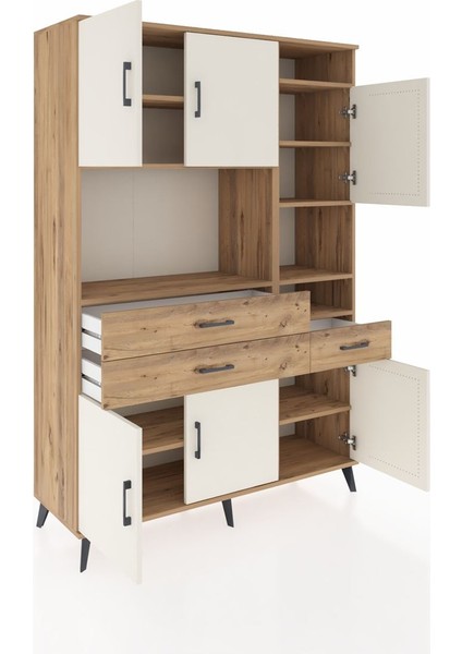 Hyperion Dolap 10 Raflı 3 Çekmeceli 6 Kapaklı 132X44X195 Çam-Aytaşı/çam indirimleri