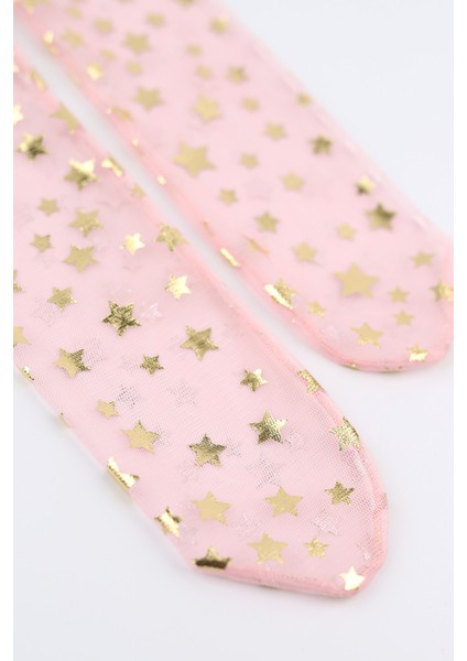 Pudra Üzeri Yıldız Detaylı Kız Çocuk Tül Çorap indirimleri