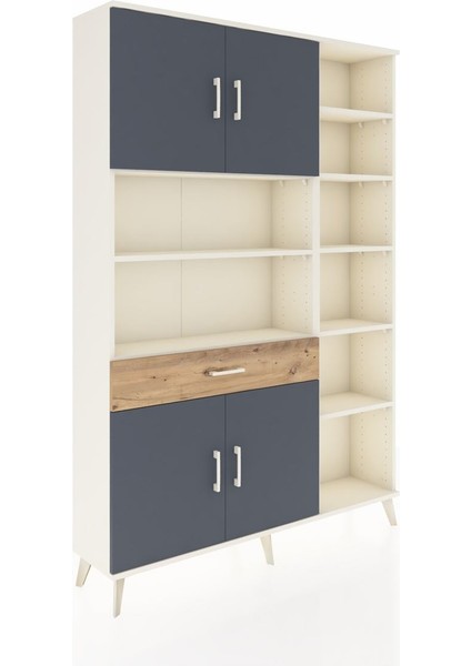 Arges Dolap 10 Raflı Tek Çekmeceli 4 Kapaklı 132X30X195 Aytaşı-Antrasit/çam fiyatları