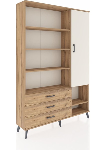 Arges Dolap 9 Raflı 3 Çekmeceli Tek Kapaklı 132X30X195 Çam-Aytaşı/çam fiyatları