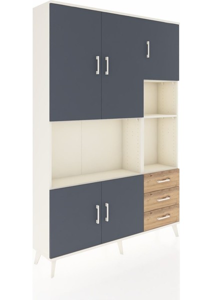 Arges Dolap 9 Raflı 3 Çekmeceli 5 Kapaklı 132X30X195 Aytaşı-Antrasit/çam fiyatları