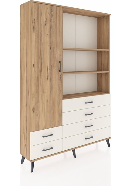 Arges Dolap 7 Raflı 6 Çekmeceli Tek Kapaklı 132X30X195 Çam-Çam/aytaşı fiyatları