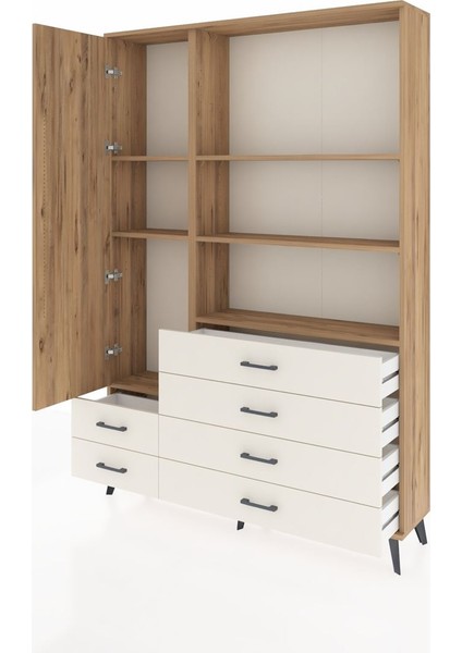 Arges Dolap 7 Raflı 6 Çekmeceli Tek Kapaklı 132X30X195 Çam-Çam/aytaşı modelleri