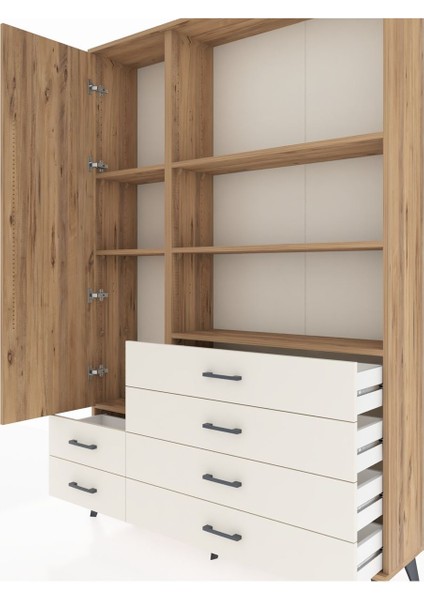 Arges Dolap 7 Raflı 6 Çekmeceli Tek Kapaklı 132X30X195 Çam-Çam/aytaşı fırsatları